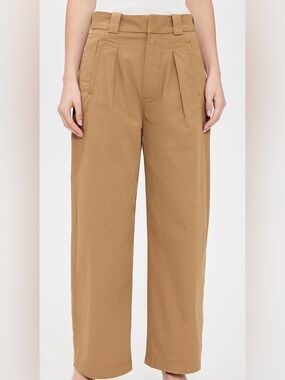 Citizens of Humanity Cara Cropped Pleated Trousers in Tan Sz 27 NWOT